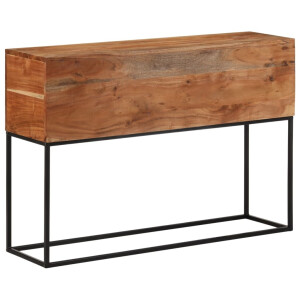 vidaXL Wandtafel 110x30x75 cm massief acaciahout en ijzer