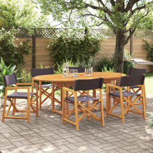 vidaXL Tuinstoelen 6 st inklapbaar stof donkergrijs