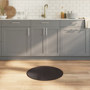 vidaXL Vloerkleed rond 60 cm bamboe donkerbruin