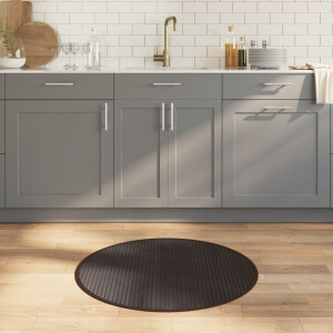 vidaXL Vloerkleed rond 80 cm bamboe donkerbruin