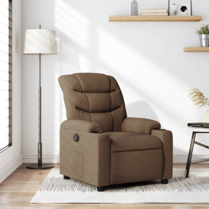 vidaXL Fauteuil verstelbaar stof bruin