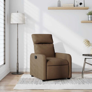 vidaXL Fauteuil verstelbaar stof bruin