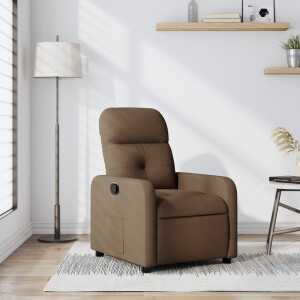 vidaXL Fauteuil verstelbaar stof bruin