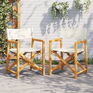 vidaXL Regisseursstoelen 2 st inklapbaar stof crèmewit