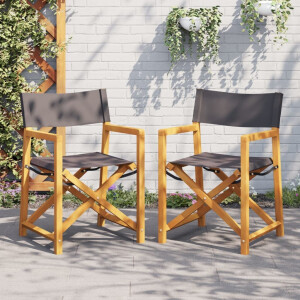 vidaXL Regisseursstoelen 2 st inklapbaar stof donkergrijs