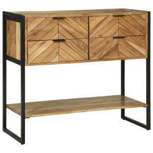 vidaXL Wandtafel met lade Bruin 90 x 35 x 80 cm Massief Acaciahout
