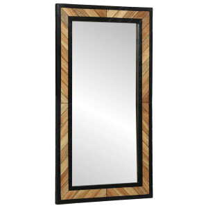 vidaXL Wandspiegel Zwart en Bruin 50 x 2 x 90 cm Massief Acaciahout