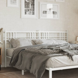 vidaXL Vervangend hoofdbord 200 cm metaal wit