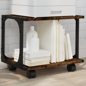 vidaXL Printerkastje 2-laags 41x28x33,5 cm bewerkt hout gerookt eiken