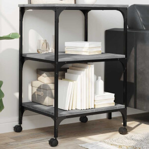 vidaXL Printerkastje 3-laags 50x41x75 cm bewerkt hout grijs sonoma
