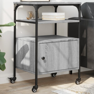 vidaXL Printerkastje 3-laags 50x40x76 cm bewerkt hout grijs sonoma