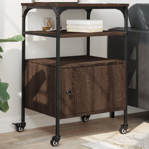 vidaXL Printerkastje 3-laags 50x40x76 cm bewerkt hout bruin eiken