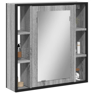 vidaXL Badkamerspiegelkast 60x16x60 cm bewerkt hout grijs sonoma eiken