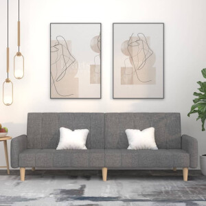 vidaXL Slaapbank 2-zits stof lichtgrijs