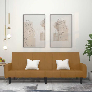 vidaXL Slaapbank 2-zits fluweel bruin