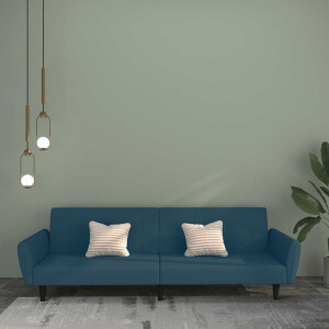 vidaXL Slaapbank 2-zits fluweel blauw