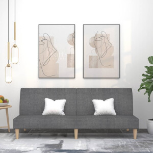 vidaXL Slaapbank 2-zits stof lichtgrijs