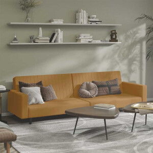 vidaXL Slaapbank 2-zits fluweel bruin