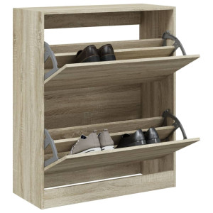 vidaXL Schoenenkast 80x34x96,5 cm bewerkt hout sonoma eikenkleurig