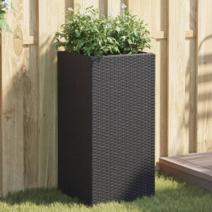 vidaXL Plantenbak 40x40x80 cm poly rattan zwart