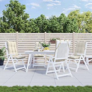 vidaXL Stoelkussens 4 st hoge rug oxford stof crèmekleurig