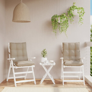 vidaXL Stoelkussens 2 st lage rug oxford stof taupe