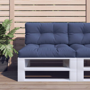 vidaXL Palletkussen 80x40x12 cm stof marineblauw