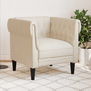 vidaXL Fauteuil Chesterfield-stijl linnen