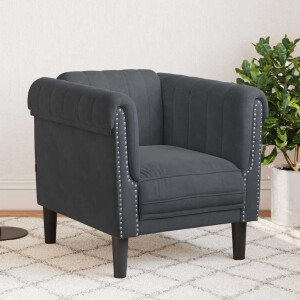 vidaXL Fauteuil fluweel donkergrijs