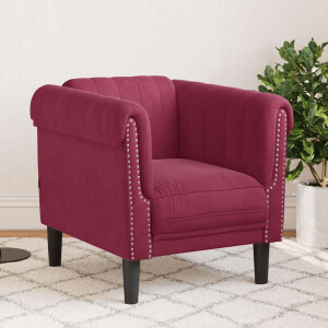 vidaXL Fauteuil fluweel wijnrood