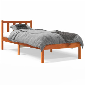 vidaXL Bedframe zonder matras massief grenenhout wasbruin 100x200 cm