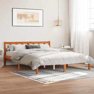 vidaXL Bedframe zonder matras massief grenenhout wasbruin 160x200 cm