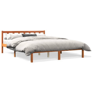 vidaXL Bedframe massief grenenhout wasbruin 160x200 cm