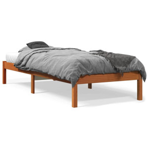 vidaXL Bedframe zonder matras massief grenenhout wasbruin 100x200 cm
