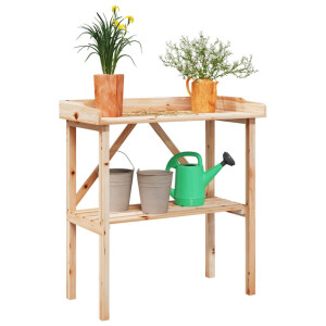 vidaXL Plantentafel met schap 78x38x82,5 cm massief vurenhout
