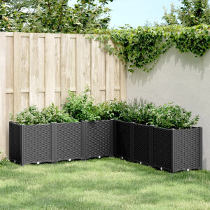 vidaXL Plantenbak 160x160x53 cm polypropeen zwart