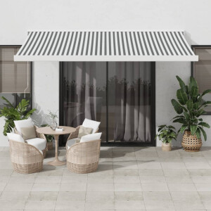 vidaXL Luifel uittrekbaar 4,5x3 m stof en aluminium antraciet en wit