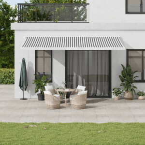 vidaXL Luifel uittrekbaar 5x3 m stof en aluminium antraciet en wit