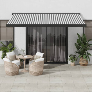 vidaXL Luifel uittrekbaar 4,5x3 m stof en aluminium antraciet en wit