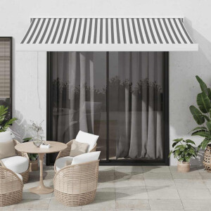 vidaXL Luifel uittrekbaar 3x2,5 m stof en aluminium antraciet en wit