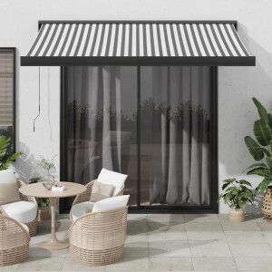 vidaXL Luifel uittrekbaar 3x2,5 m stof en aluminium antraciet en wit
