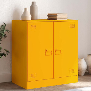 vidaXL Dressoir 67x39x73 cm staal mosterdgeel