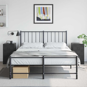 vidaXL Nachtkastjes 2 st 34,5x39x62 cm staal zwart