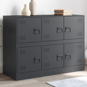 vidaXL Dressoir 99x39x73 cm staal antracietkleurig