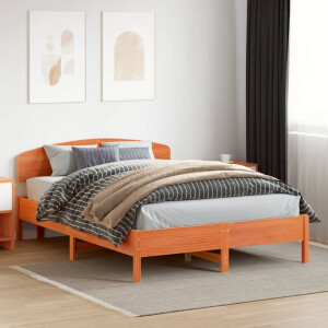 vidaXL Hoofdbord 160 cm massief grenenhout wasbruin