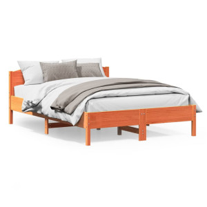 vidaXL Bedframe zonder matras massief grenenhout wasbruin 120x200 cm