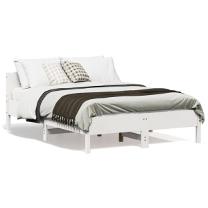 vidaXL Bedframe zonder matras massief grenenhout wit 120x190 cm