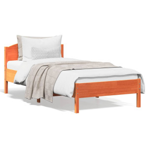 vidaXL Bedframe zonder matras massief grenenhout wasbruin 100x200 cm