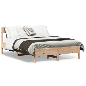 vidaXL Bedframe zonder matras massief grenenhout 135x190 cm