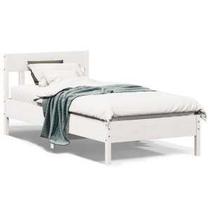 vidaXL Bedframe zonder matras massief grenenhout wit 90x190 cm